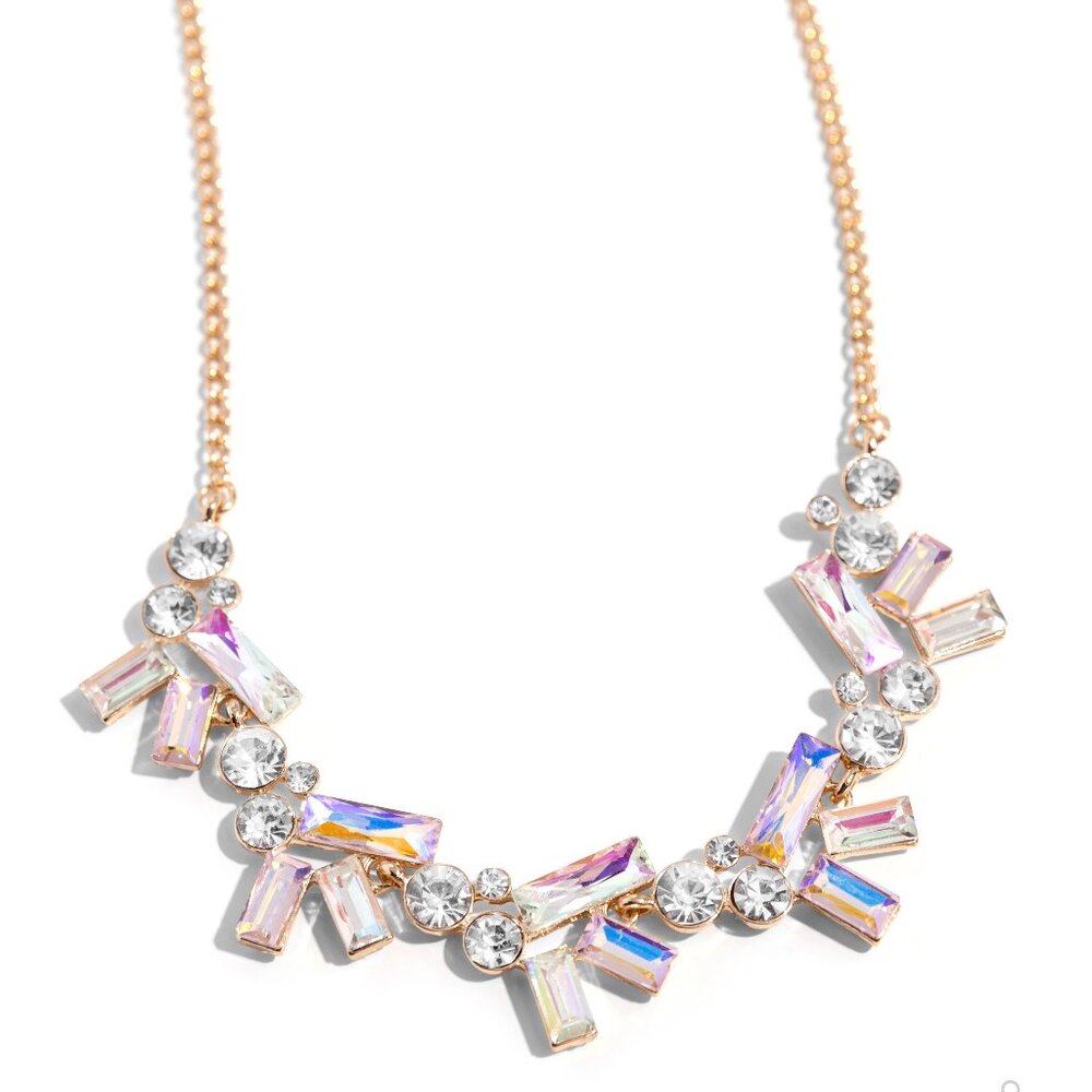 Serene Statement - Gold. Necklace with Matching Earrings.